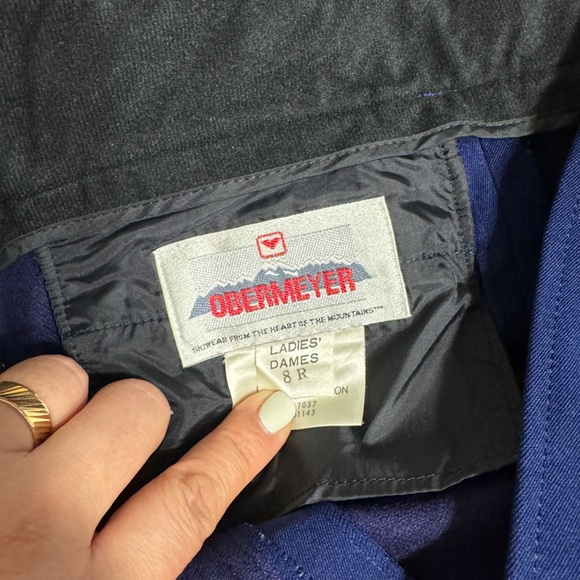 OBERMEYER SPORT STIRRUP WOOL BLEND COBALT BLUE SKI SNOW PANTS - Size 8R - Picture 14 of 14